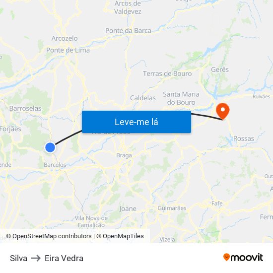 Silva to Eira Vedra map