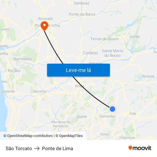 São Torcato to Ponte de Lima map