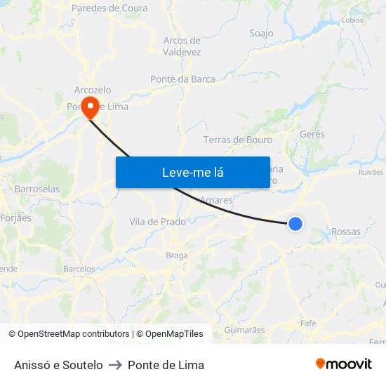 Anissó e Soutelo to Ponte de Lima map