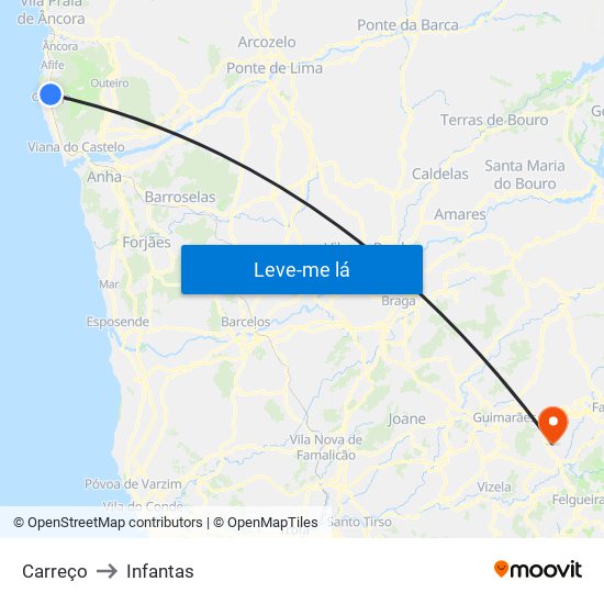 Carreço to Infantas map