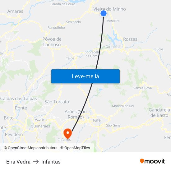 Eira Vedra to Infantas map