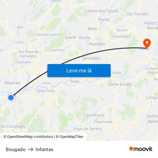 Bougado to Infantas map
