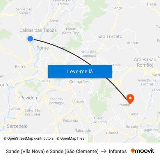 Sande (Vila Nova) e Sande (São Clemente) to Infantas map