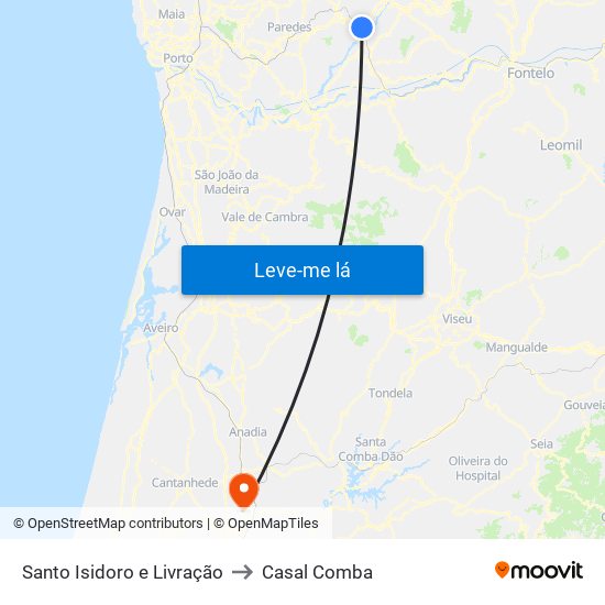 Santo Isidoro e Livração to Casal Comba map