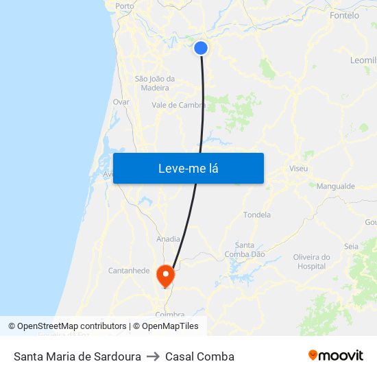 Santa Maria de Sardoura to Casal Comba map