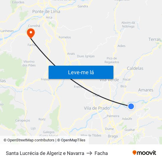 Santa Lucrécia de Algeriz e Navarra to Facha map