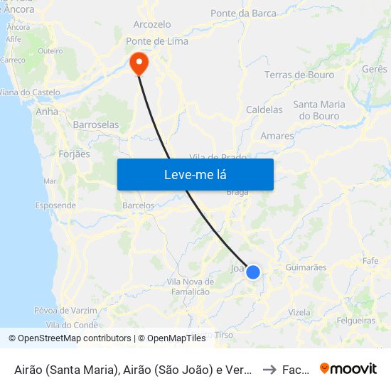 Airão (Santa Maria), Airão (São João) e Vermil to Facha map