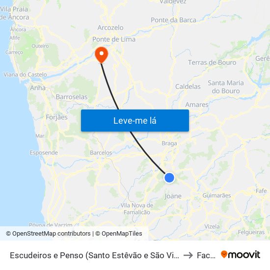 Escudeiros e Penso (Santo Estêvão e São Vicente) to Facha map