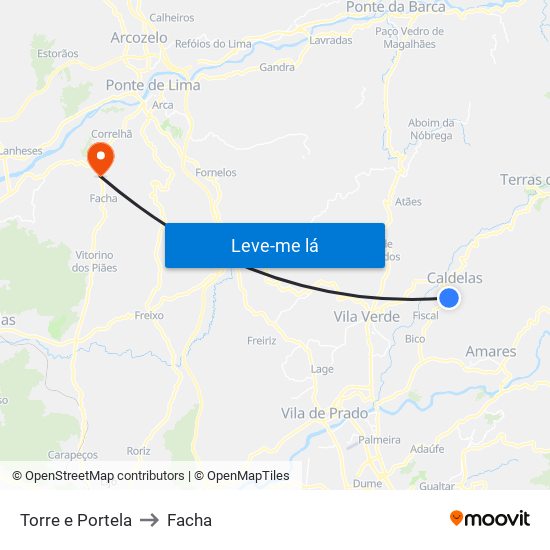 Torre e Portela to Facha map