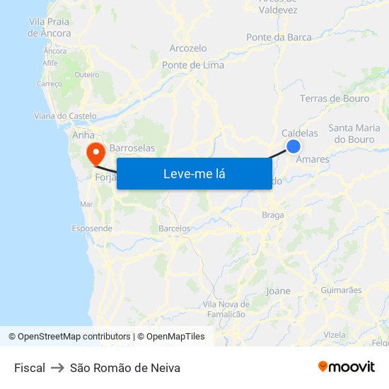 Fiscal to São Romão de Neiva map