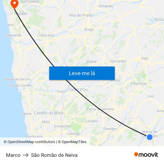 Marco to São Romão de Neiva map