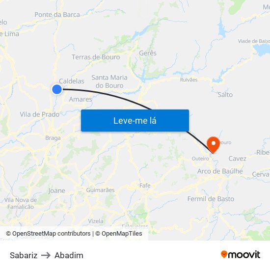 Sabariz to Abadim map