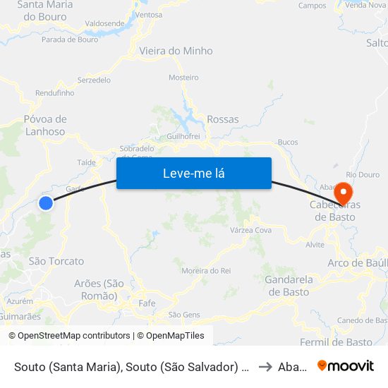 Souto (Santa Maria), Souto (São Salvador) e Gondomar to Abadim map