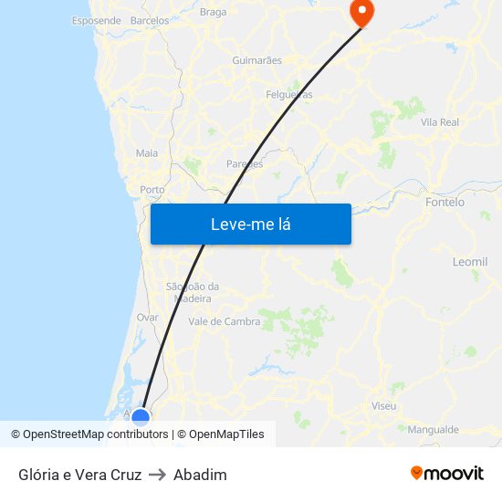 Glória e Vera Cruz to Abadim map