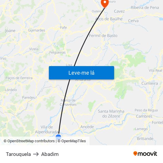 Tarouquela to Abadim map