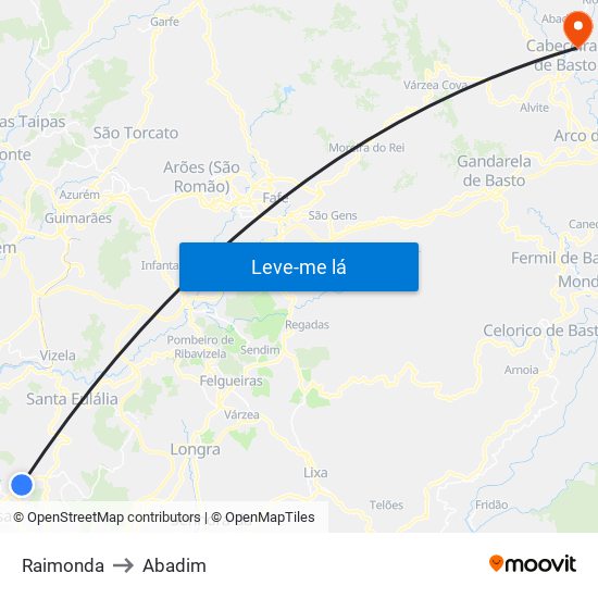 Raimonda to Abadim map