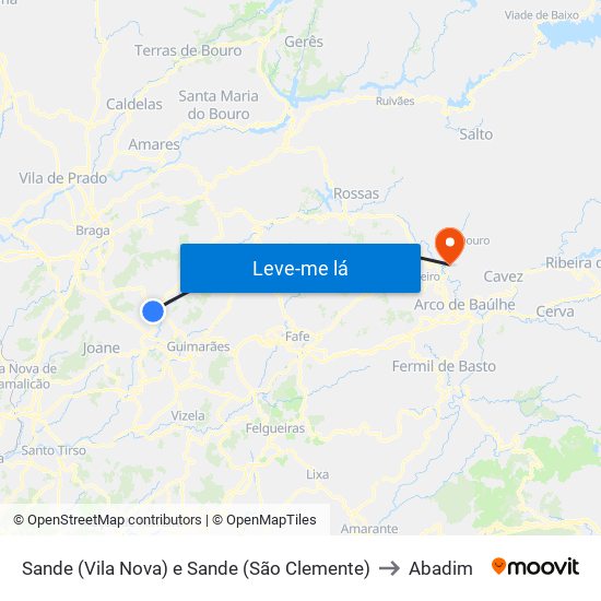 Sande (Vila Nova) e Sande (São Clemente) to Abadim map