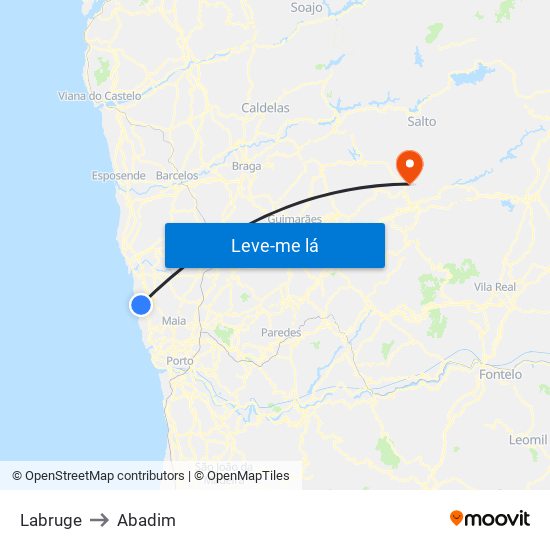 Labruge to Abadim map
