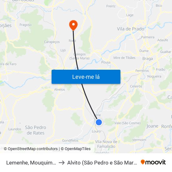 Lemenhe, Mouquim e Jesufrei to Alvito (São Pedro e São Martinho) e Couto map