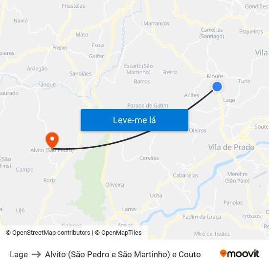 Lage to Alvito (São Pedro e São Martinho) e Couto map