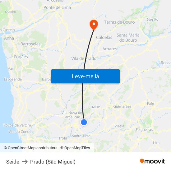 Seide to Prado (São Miguel) map