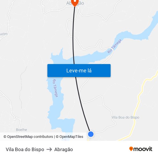 Vila Boa do Bispo to Abragão map