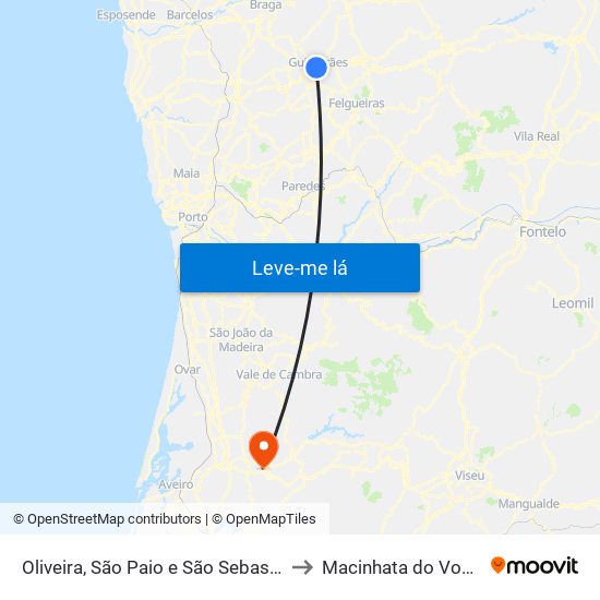 Oliveira, São Paio e São Sebastião to Macinhata do Vouga map