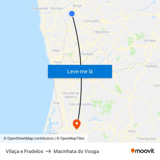 Vilaça e Fradelos to Macinhata do Vouga map