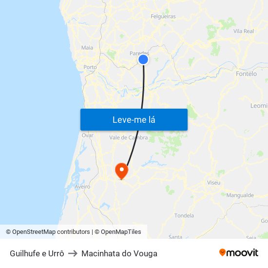 Guilhufe e Urrô to Macinhata do Vouga map
