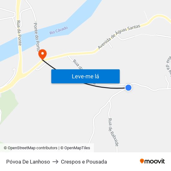 Póvoa De Lanhoso to Crespos e Pousada map