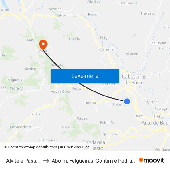 Alvite e Passos to Aboim, Felgueiras, Gontim e Pedraído map