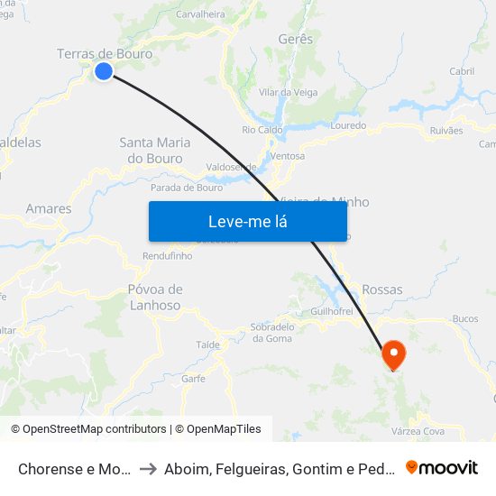 Chorense e Monte to Aboim, Felgueiras, Gontim e Pedraído map