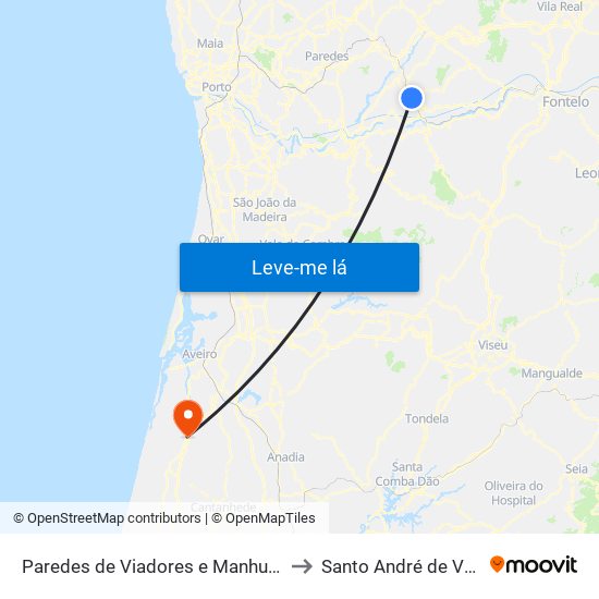 Paredes de Viadores e Manhuncelos to Santo André de Vagos map