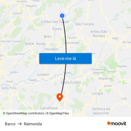 Barco to Raimonda map