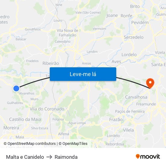 Malta e Canidelo to Raimonda map