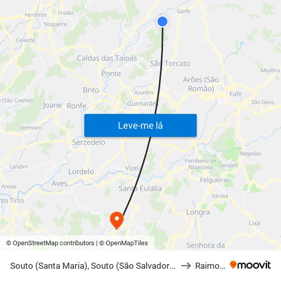 Souto (Santa Maria), Souto (São Salvador) e Gondomar to Raimonda map