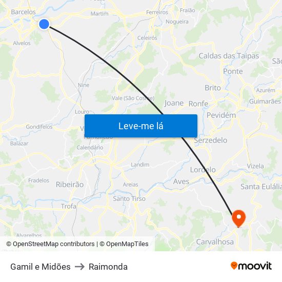 Gamil e Midões to Raimonda map