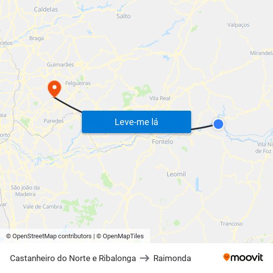 Castanheiro do Norte e Ribalonga to Raimonda map