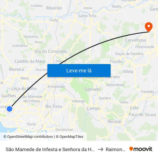 São Mamede de Infesta e Senhora da Hora to Raimonda map