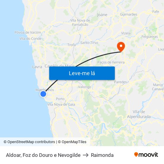 Aldoar, Foz do Douro e Nevogilde to Raimonda map