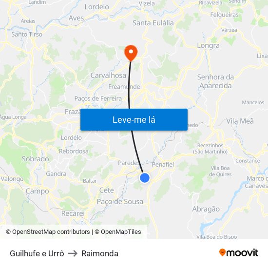 Guilhufe e Urrô to Raimonda map