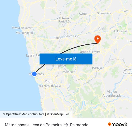 Matosinhos e Leça da Palmeira to Raimonda map