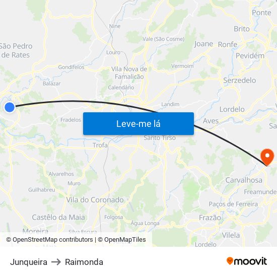 Junqueira to Raimonda map