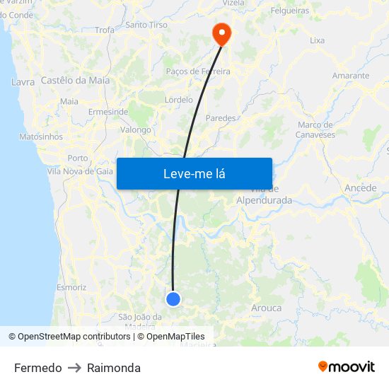 Fermedo to Raimonda map