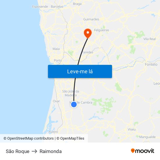 São Roque to Raimonda map