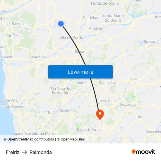Freiriz to Raimonda map