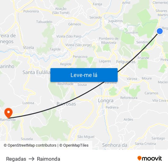 Regadas to Raimonda map