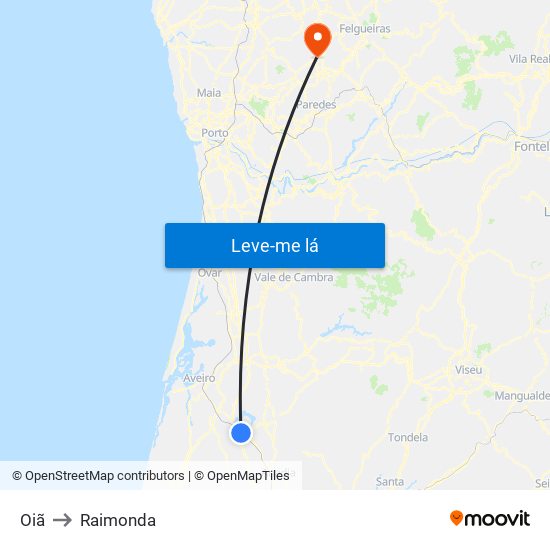 Oiã to Raimonda map