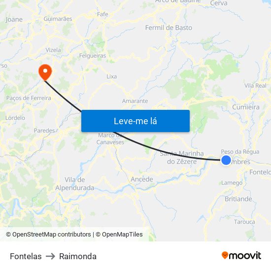 Fontelas to Raimonda map