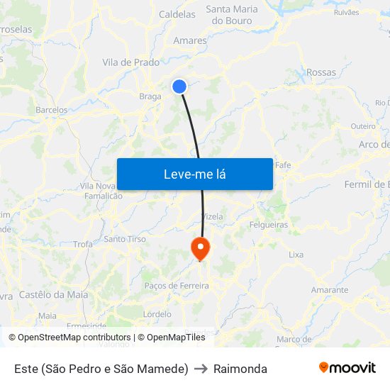 Este (São Pedro e São Mamede) to Raimonda map